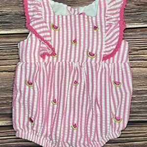 Good Lad Embroidered Seersucker Watermelon Romper/Bubble